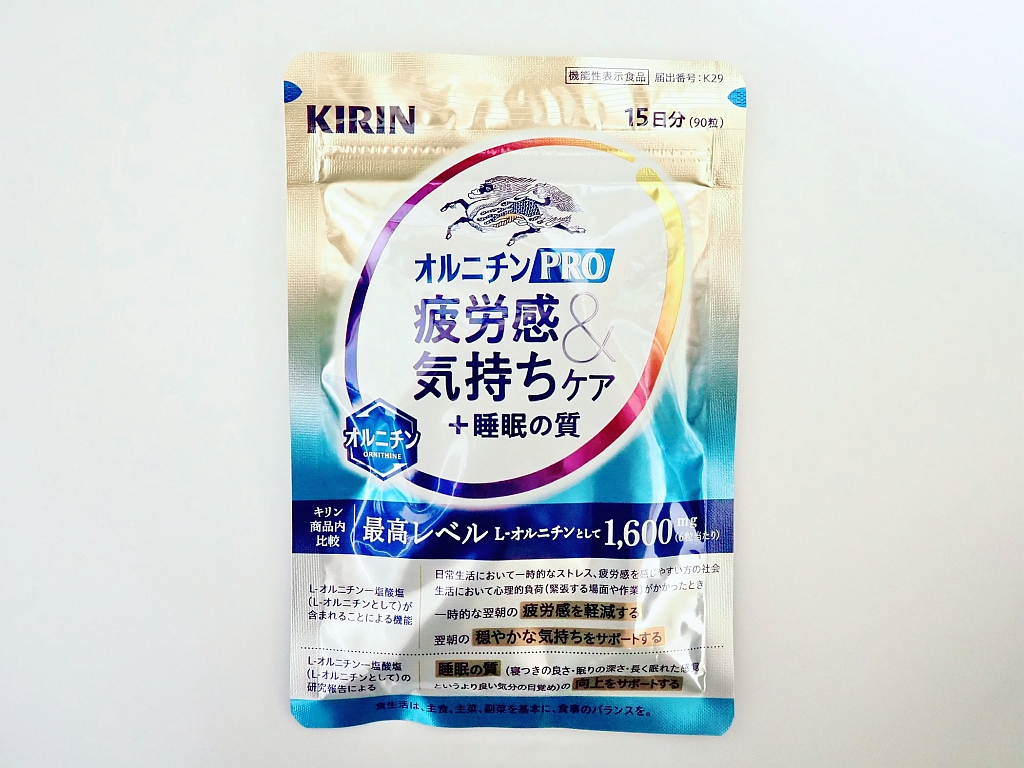 オルニチンPRO 疲労感&気持ちケア+睡眠の質のパッケージ表面